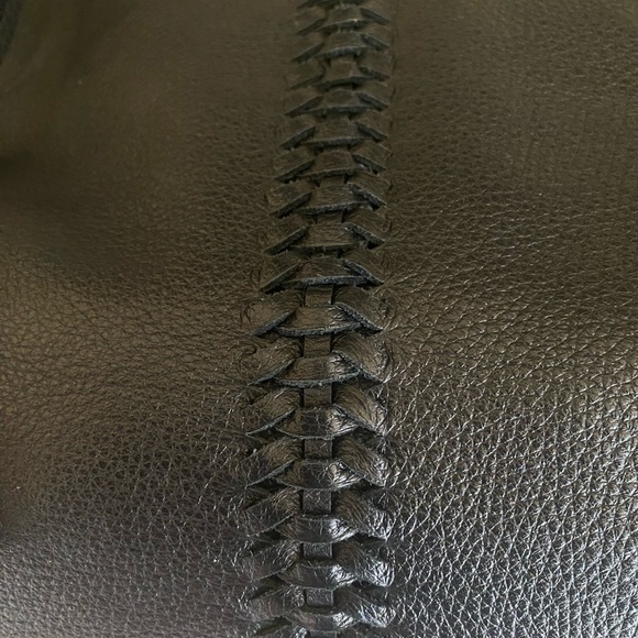 VINCE CAMUTO Maxi Black Leather Hobo Shoulder Bag 14” x 12” - Picture 8 of 16